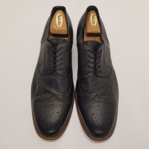 Florsheim Mens Size 14D Black Leather Oxford Derby Lace Up Wingtip Shoe
